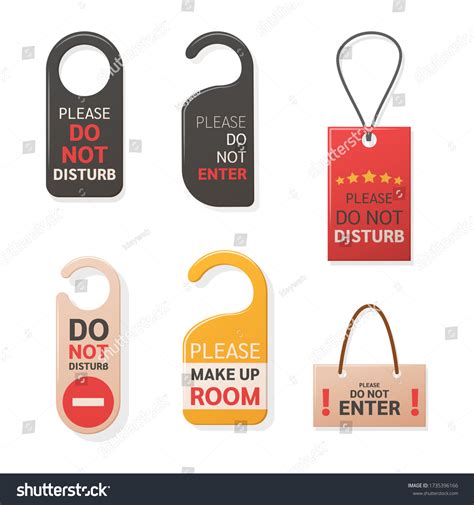 Vektor Stok Do Not Disturb Sign Hanger Set Tanpa Royalti 1735396166