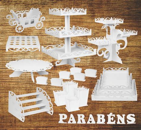 Kit Festa Branco Lavável Não É Mdf Provençal Arabesco 8 Pçs Kit Festa