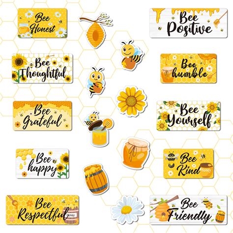 Buy Whaline 26Pcs Bee Motivational Bulletin Board Inspirational Bumble