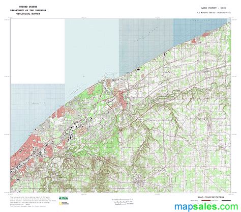 Lake County, OH Topo Wall Map by MarketMAPS - MapSales