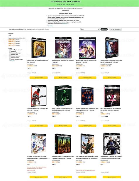 Promo Amazon K Ultra Hd Bluray Bluray Et Dvd Offerts D S