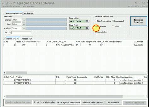 Wint Como Excluir Pedidos Rejeitados Pela Integradora Central De