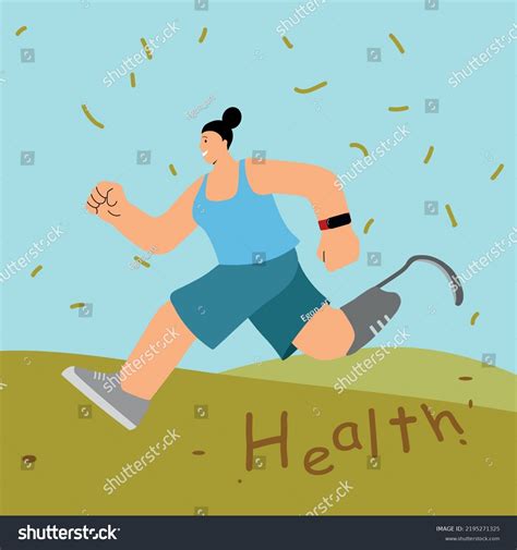 Woman Prosthetic Leg Goes Sports Vector Stock Vector Royalty Free 2195271325 Shutterstock