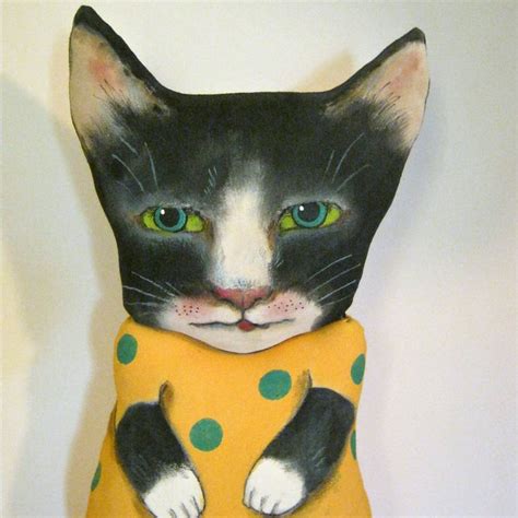 Sandymastroni Folk Art Dolls Cat Doll Art Dolls