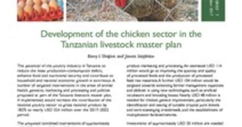 Development Of The Chicken Sector In The Tanzanian Livestock Master Plan