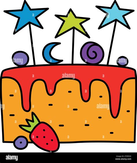 Birthday Cake With Candles Cake Icon Symbol Of The Holiday Birthday Festive Cake With A