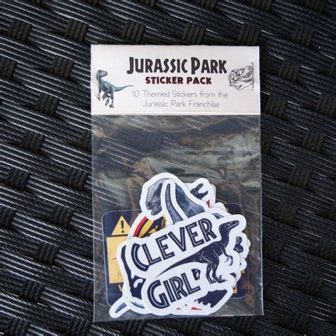 Jurassic Park Sticker Pack 10 Jurassic Park Jurassic World Etsy