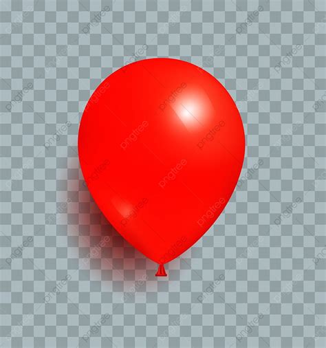 Gambar Balon Vektor Desain Realistis Warna Merah Diisolasi Pada Latar