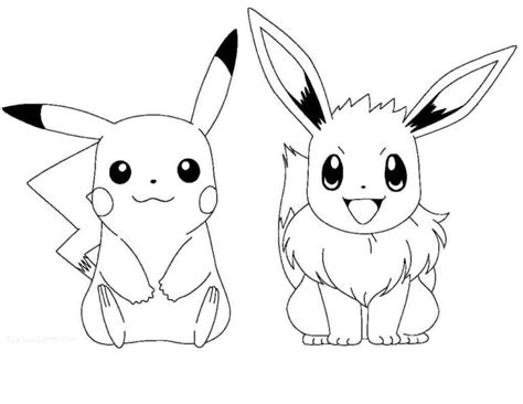 Eevee E Pikachu Da Colorare Scarica Stampa O Colora Subito Online