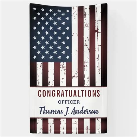 Grunge American Flag Police Military Retirement Banner Zazzle