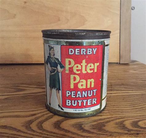 Vintage Derby Peanut Butter Peter Pan Tin Can With Lid Etsy Tin Can