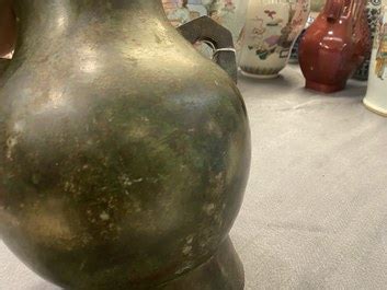 A Chinese Archaistic Bronze Hu Vase With Inscription Ming Rob