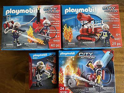 PLAYMOBIL 9467 9468 9093 70291 Fire Water Canon Pump Firemen