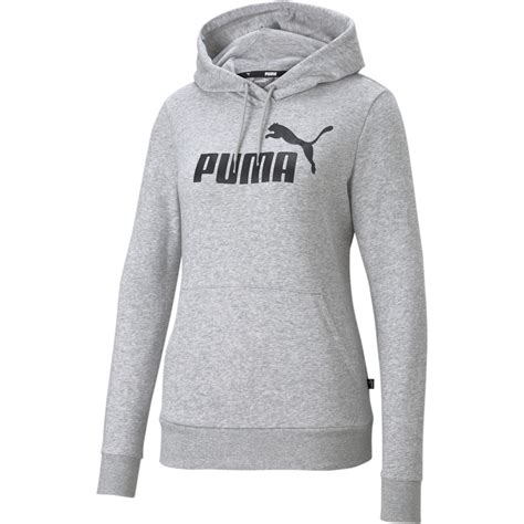 Puma Sudadera Con Capucha Mujer Essentials Logo Light Gray Heather