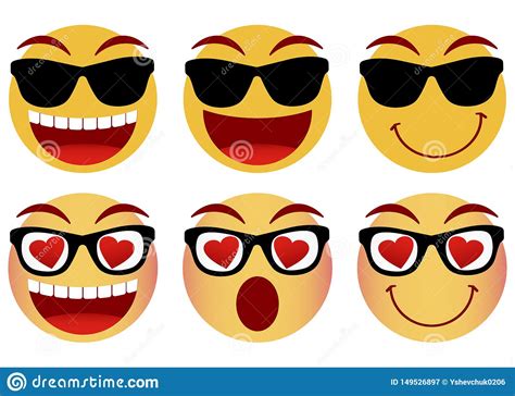 Colecci N De Caras Sonrientes Emoticon Iconos Del Emoji En El Fondo