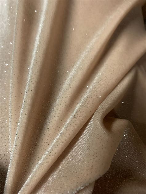 58 60 Beige Glitter Stretch Velvet Fabric By The Yard BEIGEVELVET