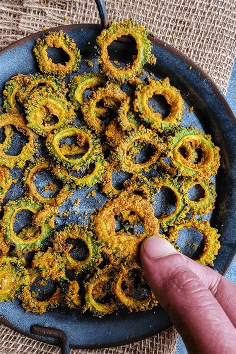 Air Fryer Bitter Gourd Chips Crispy Karela Fry Cakeworkorange