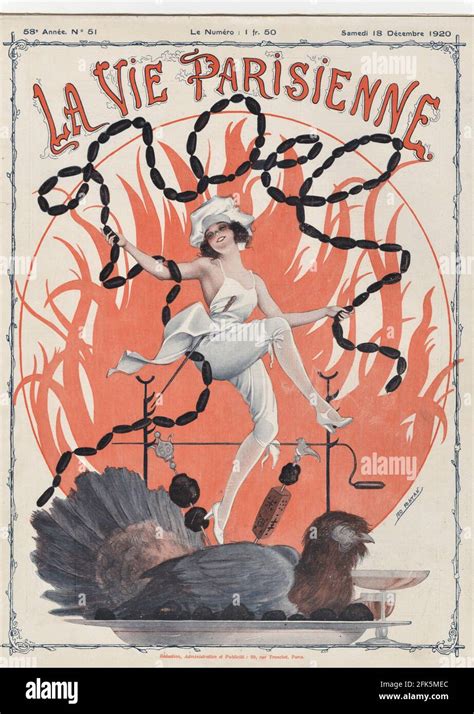 1920s France La Vie Parisienne Magazine Cover Stock Photo Alamy