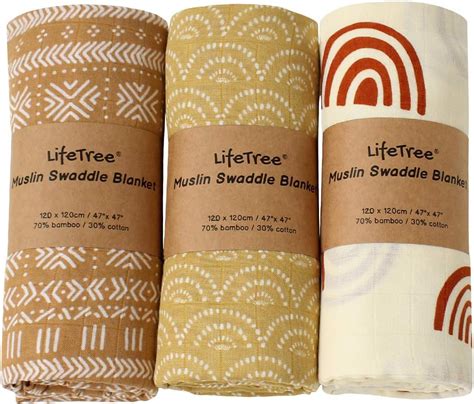 Lifetree Pack Baby Muslin Cloths Soft Baby Muslin Swaddle Blankets