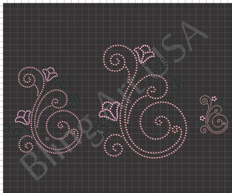 Swirls Rhinestone Template Stencil Download Rhinestone Crafts