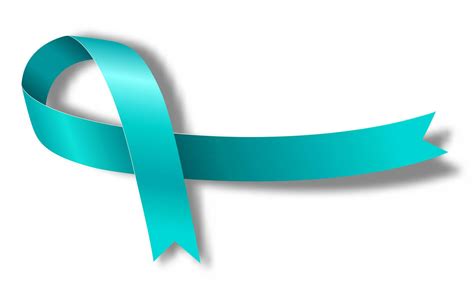 Teal Awareness Ribbon Awareness For Cervical Cancer Ovarian Cancer