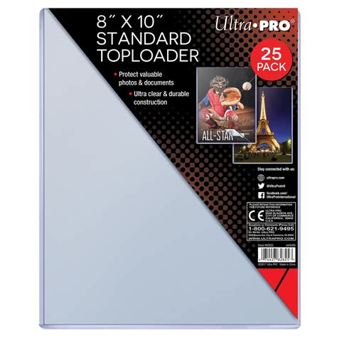 Ultra PRO 8 X 10 Standard Toploader 25 Count Pack Niagara Sports