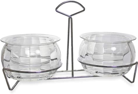 Prodyne Acrylic Double Ice Dip Bowls With Caddy One Size Clear Home And Kitchen