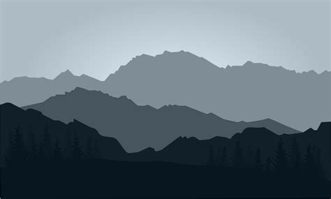 mountains silhouette with trees 19817916 Vector Art at Vecteezy