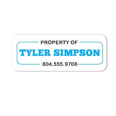 Property Of Sticker School Name Label For Boys Daycare Property