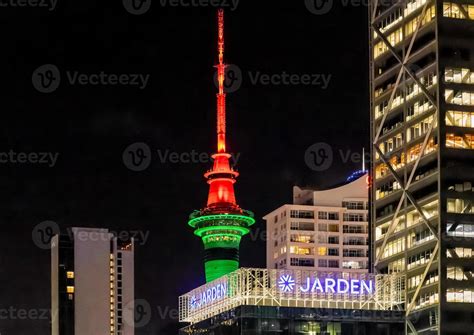 Auckland at night with sky tower 20078195 Stock Photo at Vecteezy