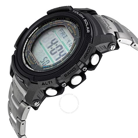 Casio Men S Pathfinder Slim Digital Watch With Titanium Bracelet