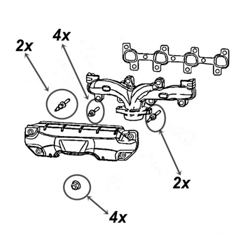 Jeep Commander XH XK 4 7 ltr Set Krümmerschrauben Stehbolzenbolzen