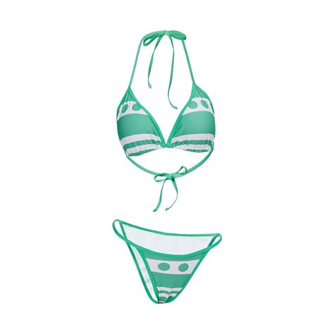 Buy Ishowcos Nami Cosplay Costume Sexy Green Swimsuit Nami Bikini Two Piece Set Swimwear Women