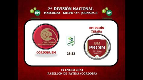 CÓRDOBA DE BALONMANO vs BM PROÍN TRIANA 2ª DIVISIÓN NACIONAL 13 01 24