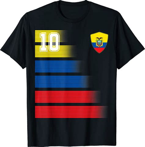 Ecuador Soccer Jersey Flag Retro 10 Ecuadorian Football Tee Shirt