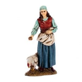 Donna Con Gallina Per Il Presepe 12 Cm