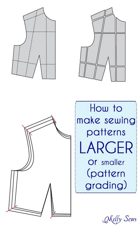 How to Make a Sewing Pattern Bigger (or smaller) - Pattern Grading - Melly Sews