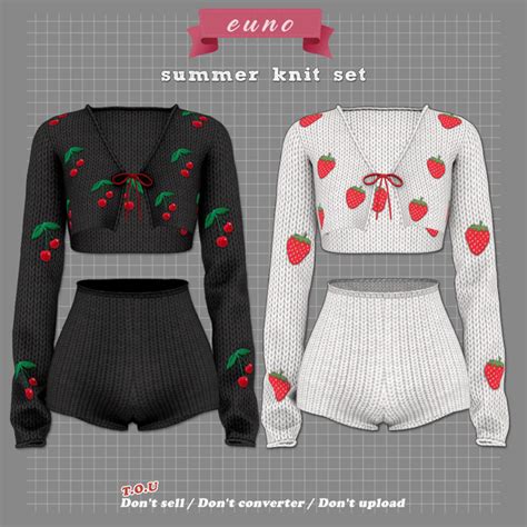 Summer Knit Set Euno Sims On Patreon In Sims Sims