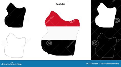 Baghdad outline map stock illustration. Illustration of governorates ...