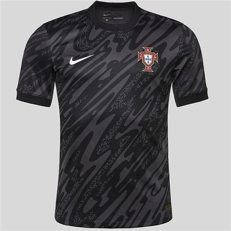 Nova Camisa Portugal Goleiro Preta Eurocopa Torcedor Masculina