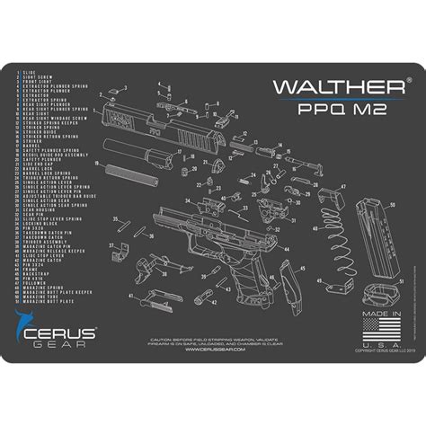 Walther® Ppq M2 Schematic Promat The Ultimate Firearm Cleaning Mat Cerus Gear