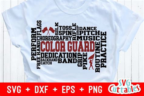 Color Guard Svg Color Guard Word Art Shirt Design Cut