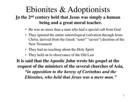 PPT - Ebionites & Adoptionists PowerPoint Presentation, free download ...