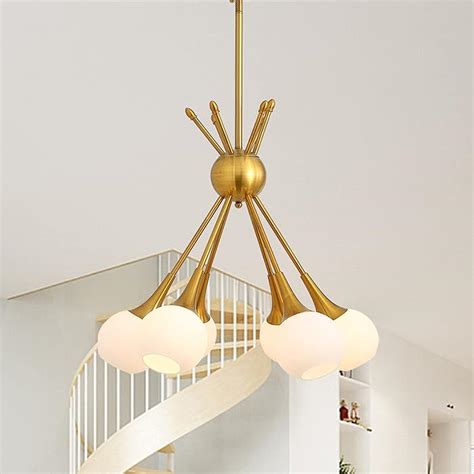 Buy Helia Brushed Gold Sputnik Chandeliers Mid Century Modern