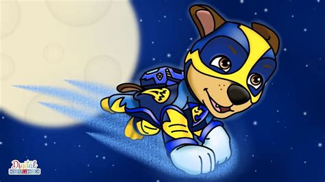 Chase Mighty Pups Paw Patrol Coloring Pages Drawing | Paw patrol ...