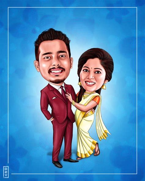 Caricature Caricature Wedding Couple Cartoon Wedding Caricature