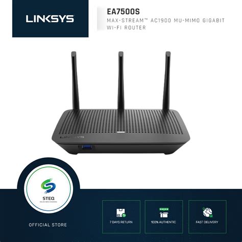 STEQ Linksys MAX STREAM Dual Band AC1900 WiFi 5 Router EA7500S