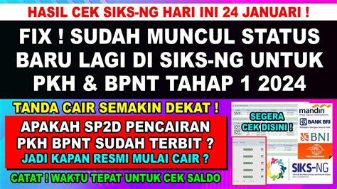 BARU SAJA MUNCUL STATUS BARU DI KOLOM SP2D PENCAIRAN PKH DAN BPNT TAHAP