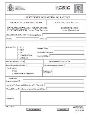 Completable En L Nea Ictp Csic Servicio De Difraccin De Rayos X