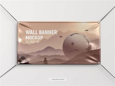 Premium PSD | Horizontal Hanging Advertisement Banner Mockup